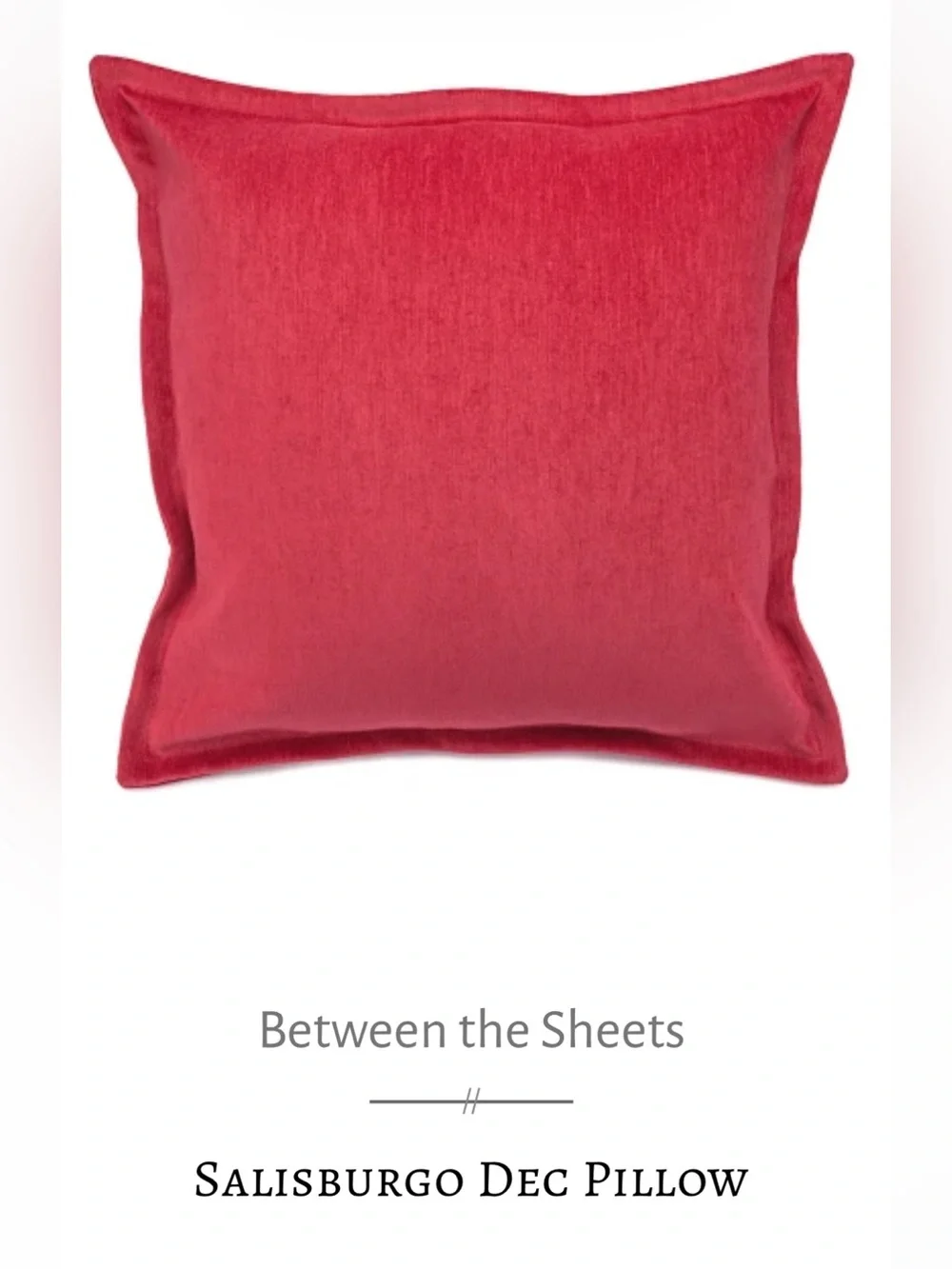 Between the Sheets Salisburgo Red Velvet Decorative Pillow 22x22